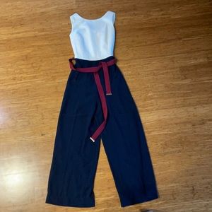 Brand: Ted baker.   Color: navy, white, and maroon